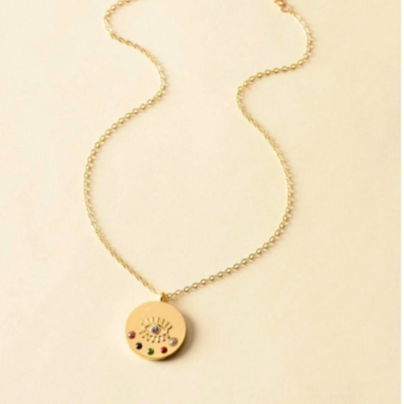 New Boutique Gold Tone Rhinestone Evil Eye‎ Boho - Picture 3 of 3